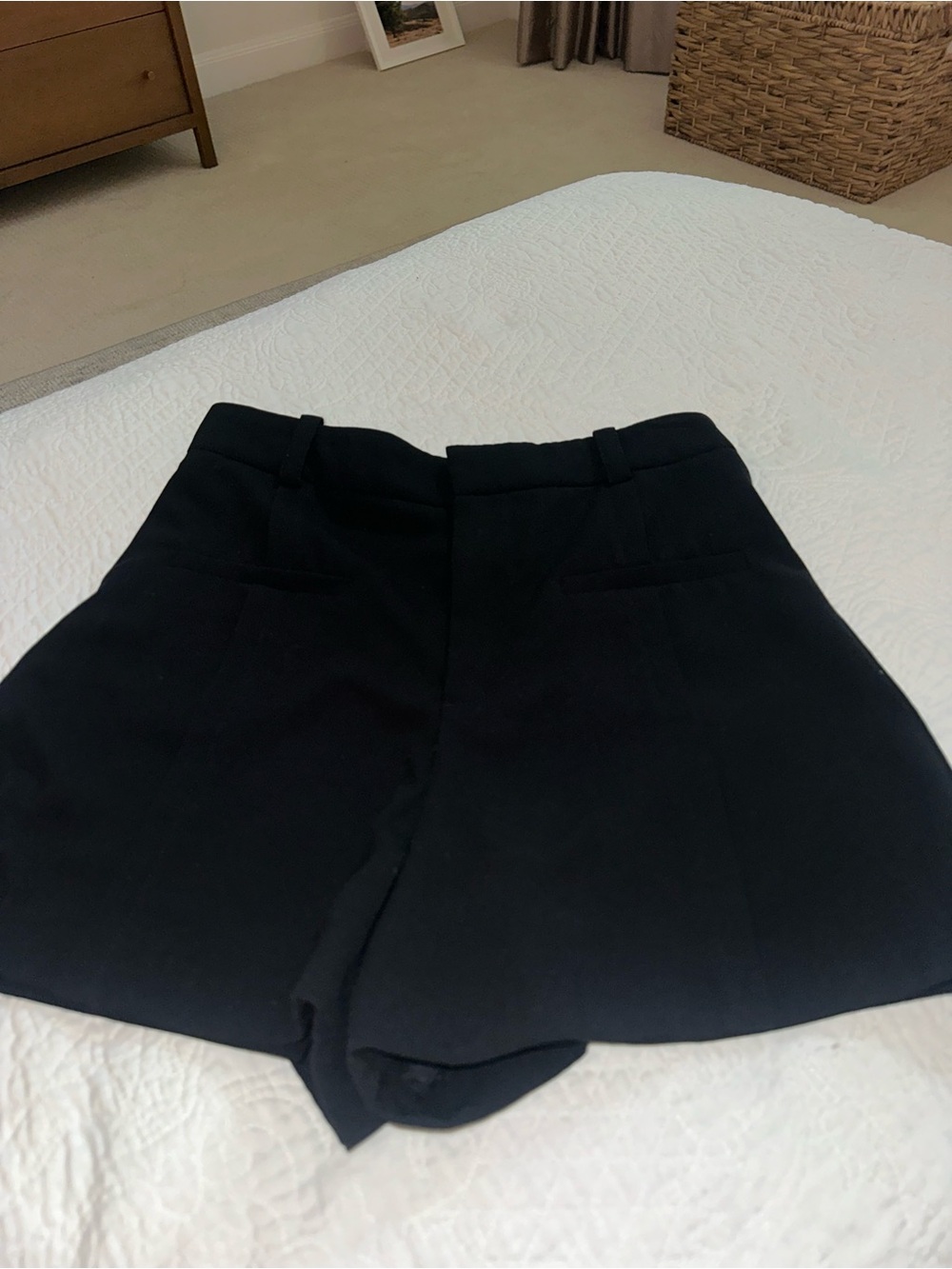 Zara Black Tailored Shorts with Hidden Waistband